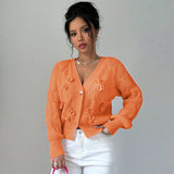 Fongt And Winter New Sweater Women's Tops Solid Color Long-Sleeved Bow Knitted Shirt Jacket