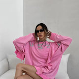 Fongt Wind Collar Long Loose Lotus Leaf-Backed Women's Sadopamine Fashion Print Coat Top
