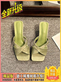 Fongt Women 2025 New Wearing Fashion High-End Silver Heels High Heels Summer With Skirt Cool Drag Temperament