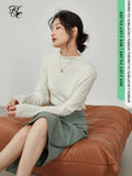 Women Winter Sweater Clothes Women Half High Collar Wool Bottoming Shirts White 100% Pure Wool Sweater Black