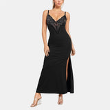 Fongt Sling Lace Dress Black Dress With Built-In Body Shaping