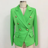 QUALITY 2023 New Baroque Designer Blazer Women's Lion Buttons Double Breasted Classic Slim Fit Blazer Jacket Apple