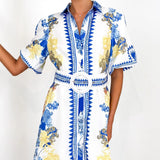 Casual Fashion Print Collar Women's Dress Dress Dress In Summer 2025