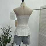 Fongt Shoot Hottie Tset Lady Summer Lace Lace T-Shirt With Bra Strap Short Vest Strap 8828