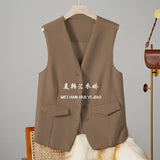 Fongt Vest Women's Small Vest 2025 Spring And Autumn New Repair Outside The Folding Wear Women's Shoulder Black Short Horse Clip