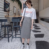 New Arrival Women's Plaid Straight Back Split Harajuku Skirt Retro High Waist Skirts Feminina Knee Length Faldas
