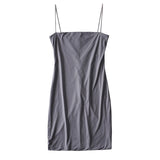 Slimming Shows A Thin, High-Waisted Double-Layer Flat-Mouth Dress, A Woman's Summer Tight Buttocks Sling Skirt.-Outfit