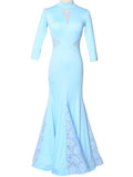 2024 Summer New Fashion Standard Dance Dress Performance Waltz Modern High Neck Lace Social Elegant Y2k Dresses TH2800-Outfit