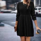 Fongt Autumn And Winter Explosion Of Women's Pure Color Doll Sweater Dress