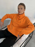 Fongt Multi-Color High-Necked Solid-Color Sweater Women Loose Collar Collar Collar Women's Clothing 66