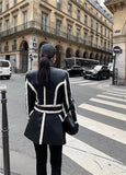 / winter 2020 new European and American women's fur one piece lamb wool stitching PU leather suit collar long sleeve
