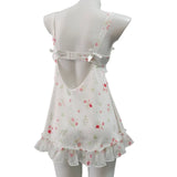 Fongt Pure Desire High-Grade Broken Ice Silk Pyjamas Girl 2025 Sweet Lace Sling Pajamas Pajamas Pyjamas Ajamas Pyjamas