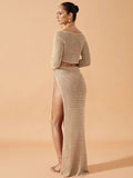 Fongt Long-Sleeved Blouse Beach Burqa Sexy Bikini Hoodie Sunscreen Suit Woman