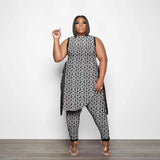 Piece Women Set Dashiki African Clothes 2022 Spring Summer New Fashion Sleeveless Top And Pants Suit Party Lady Matching