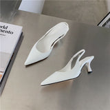 Fongt And Summer New Pointed Fine Heel Single Shoes Behind The Empty Sandals Fairy Style With Skirt High Heels