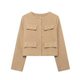 Fongt New Clip Round Collar Short Jacket 3046278