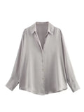 Fongt Homemade New Women's Fashion 20 Color Silk-Sense Tidling Shirt 2197745