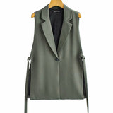 New Lace-Up Forked Vest Suit Vest In The Spring Of 2024-Outfit