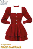 French Shatter Flash Dress Women 2023 Spring Sexy Halter Party Red Dresses Vestidos Y2K Long Sleeve Slim Waist
