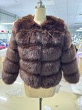 Fongt Fever Imitation Fox Fur Coat Women's Short-Sleeved Fur Coat