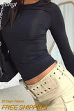 Sleeve T Shirt Women Slim Fit Pullovers T-shirts Spring Autumn Streetwear O Neck Female Basic Tee Y2k Clothes Crop