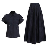 French Retro High-End Set 2025 New Embroidered Hollow Design Lantern Sleeve Top + Embossed