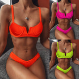 Fongt New Bikini Ebay Bikini V-Neck Swimsuit Ladies Splits Swimsuit Direct Sale-Outfit