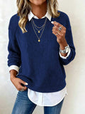 Fongt Sheintemu Autumn And Winter Long-Sleeved Round-Neck Casual Burst Sweater