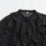 Fongt 2025 New Women's Folding Decoration Wave Dot Printing Loose Shirt 8741232