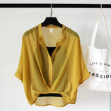 Two Piece Set Leopard Chiffon Shirts Summer Half Sleeve Loose V-Neck Women Casual Blouse Sexy Plus Size Striped Tops