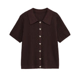 Fongt New Hollow Short-Sleeved Knitted Knitted Trousers Set
