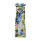 New Printed Silk Mesh Wrinkle Slim Breast Dress 5039373-Outfit
