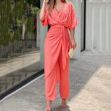 Fongt Women's Wear Ins With V-Neck Temperament Long-Sleeved Fashion Suit Women's Two-Piece Set 661