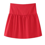 Fongt Women's New Hottie Shoulder Folds Solid Sleeveless Corset Cool One Word Collar Short