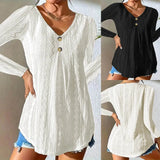 Fongt New Solid Color Casual Fashion Hollow V-Shirt Jacket Women's Clothing-Outfit
