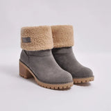 New Women Boots Winter Outdoor Keep Warm Fur Boots Waterproof Women's Snow Boots Thick Heel With Round Head Short