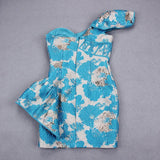 V Neck One Shoulder Mini