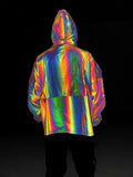 Multi-Pocket Function Style Dazzle Color Reflective Jacket Autumn And Winter Men's High-End Coat Warm Charge Suit Men's Clothing-Outfit