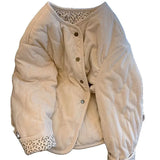 Fongt Sense Lints Spliced Broken Flower Lingge Cotton Coat Women's New Relaxed Leisure Cotton Coat In Winter