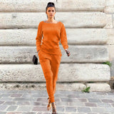 for women two piece set knitted sweater long sleeve pants 2 piece set for women two pieces sets women's suits 1028-0-Outfit