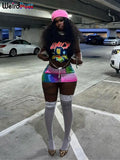 Sexy Y2K 2Piece Set Women Stretch Graphics Print Tank Tops+Keyboard Skirt Hipster Trend Streetwear Cool Matching Suit-Outfit