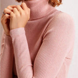 Turtleneck Slim Sweater Women Pullovers 2021 Autumn Thick Long Sleeve Basic All-match Tops Ladies Fashion Office
