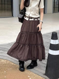 Fongt Brown High-Rise Slim Skirt 2025 Layer Sense A Skirt Simple New Medium And Long Skirt