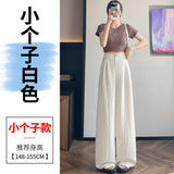 Fongt Anti-Frinkle Silk Linen Pants Women Summer Thin Ice Silk Cotton High Waist Hanging Mountain Suit Wide Leg Pants