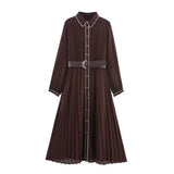 Fongt Homemade New Women's Oceaniang Belt Folded Fantish Dress 4387225