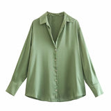 Fongt Homemade New Women's Fashion 20 Color Silk-Sense Tidling Shirt 2197745