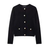 Fongt Homemade New Women's Ocean Gold Buckle Knitted Coat 6427/144
