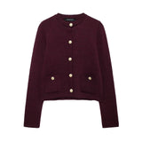 Fongt Homemade New Women's Ocean Gold Buckle Knitted Coat 6427/144