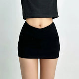 Fongt Summer New Thai Hottie Sexy Low V Waist Tight Body Slim Ass Skirt Skirt Mini Short Skirt