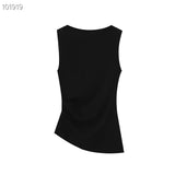 Fongt Women's Dressed Type Shipnecked Folded Vest White 2025 New 4424311